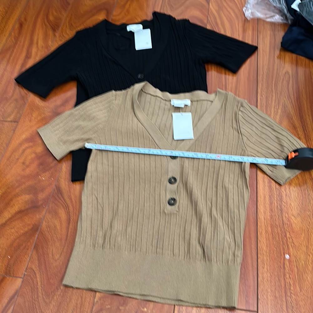H&M Knit top NWT 2 pc black and tan